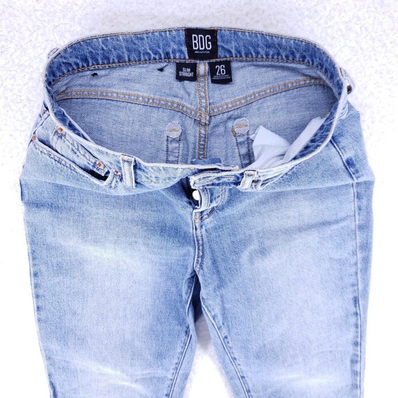 Urban Outfitters BDG Button Fly Jeans Womens Size 26 Slim Straight Raw Hem Pants - Picture 5 of 13